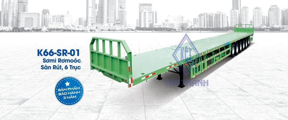 K66-SR- 1 Flatbed Semi Trailers of Tan Thanh impresses with its ability to stretch up to 32 meters
